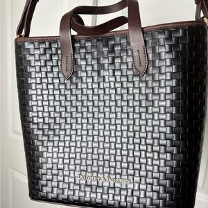 Dooney & Bourke Black and Brown Woven Tote